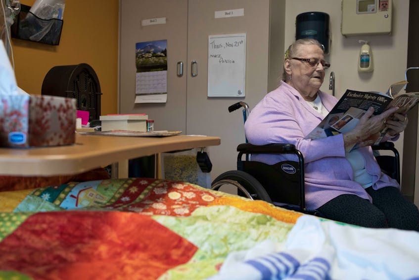 Elaine Flemming, shown on Nov. 21, 2019, has been at the South Shore Hospital in Bridgewater since July 2, 2019, because she has no place to go after her husband told her she couldn't come home.