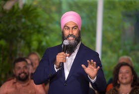 Federal NDP Leader Jagmeet Singh speaks at a town hall-style meeting at the Nova Scotia Community College's Institute of Technology Campus on Monday afternoon, Sept. 23, 2019 in Halifax.