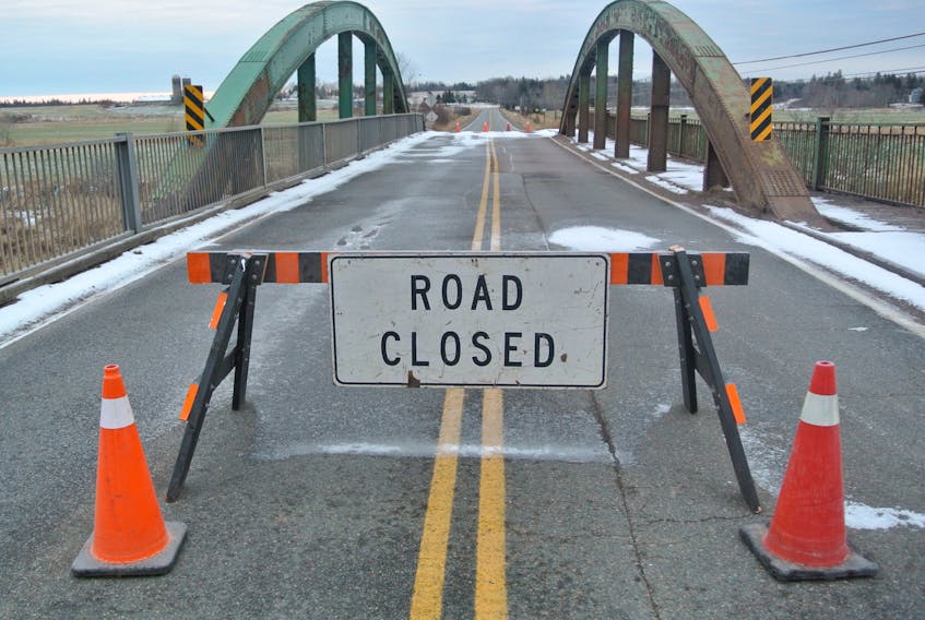 The Rainbow Bridge outside Amherst on Highway 2 was closed Dec. 8 to all traffic.