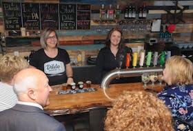 Sister-in-laws Angie Reid, left, and Debbie George are two of the four owners of the Dildo Brewing Company and Museum, which opened to the public on Thursday, June 28.