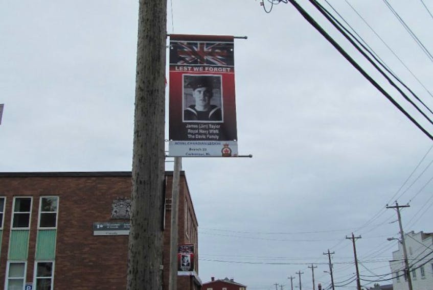 The banners that line the sides of Water Street in Carbonear are a part of the commemorative poster project, put in place by the Royal Canadian Legion Branch 23 in Carbonear.