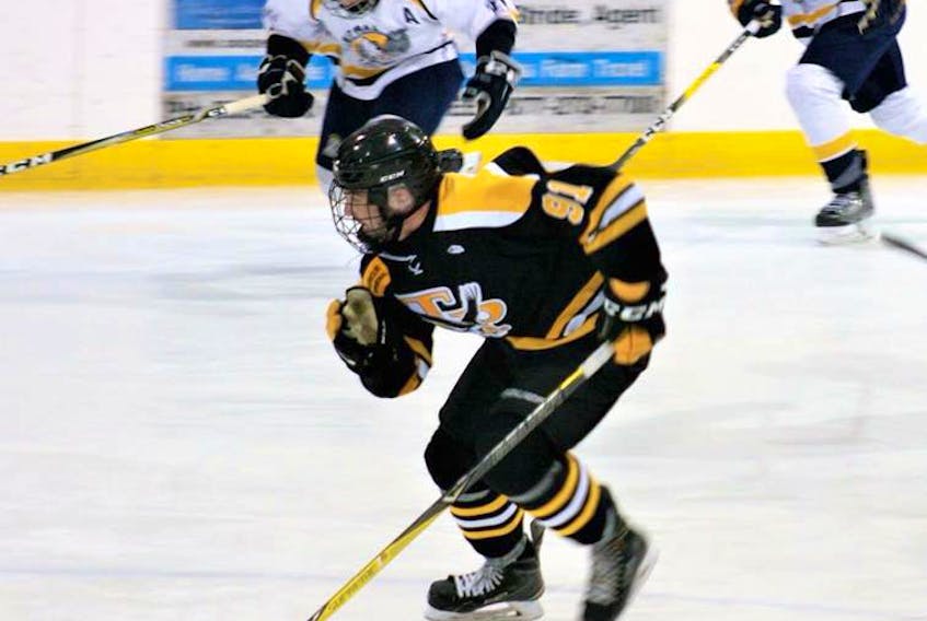 David Hibbs has been playing hockey for as long as he can remember, with a decade-long career on the ice at the age of 17. He's seen here in action with the Tri Pen Osprey.