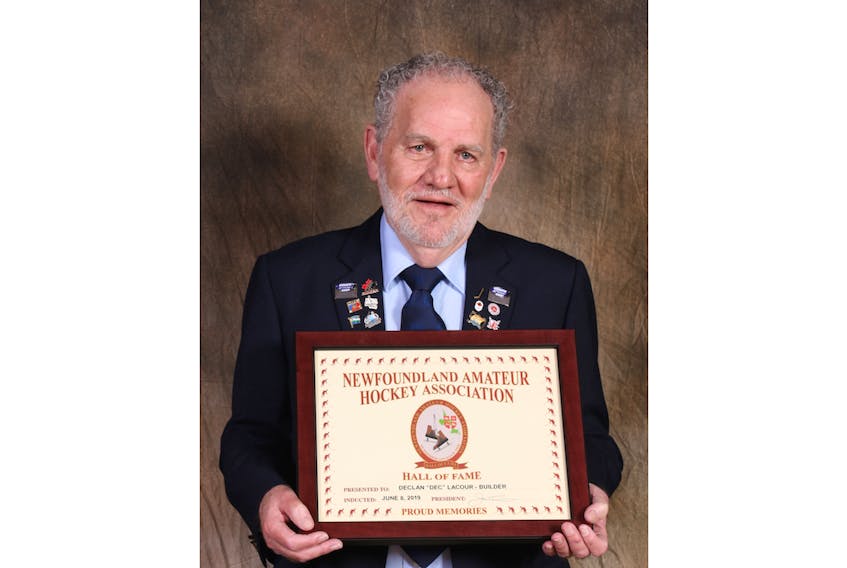 Dec LaCour was recently inducted into Hockey Newfoundland and Labrador's Hall of Fame as a builder for the sport.