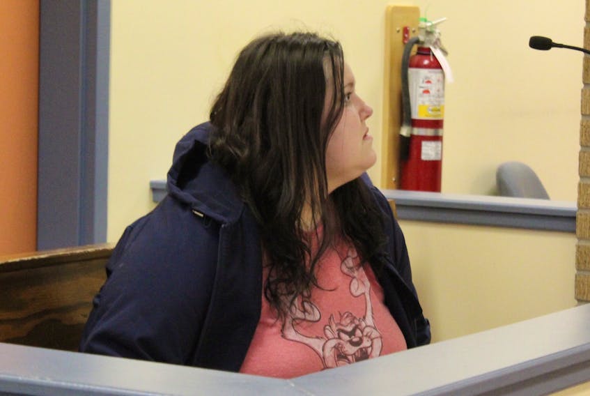 Noelle Dove, 31, appeared in Harbour Grace Provincial Court Friday afternoon. — Chris Lewis/The Compass