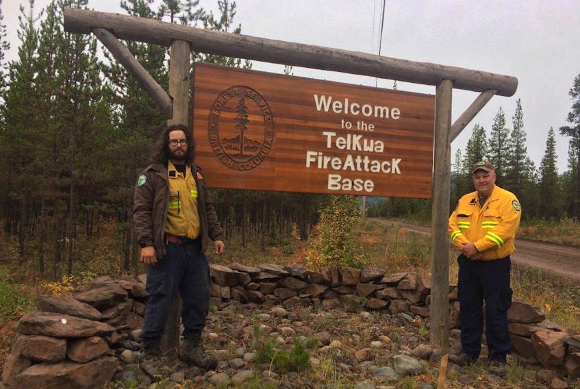 Adam Green (left) and Warren Oates recently spent a couple of weeks helping fight one of British Columbia’s largest wildfires.