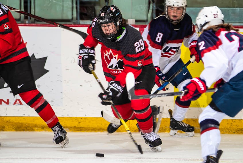 Shailynn Snow recently played in her first international exhibition games for Hockey Canada, facing off against the Americans in a three-game series.