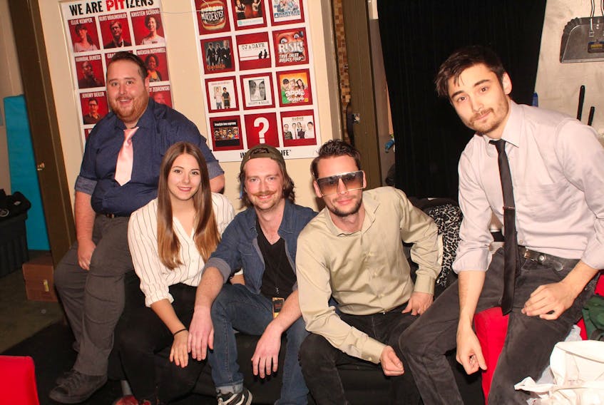 Halfhandsome took to the stage in New York City this month to perform in Sketchfest NYC. From left, Stuart Simpson, Elizabeth Hicks, Russell Cochrane, Evan Mercer and Andrew Tremblett.