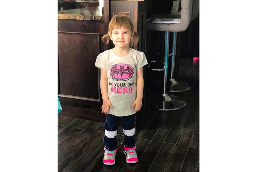 Three-year-old Cheyenne Mercer walks with braces on her legs and is up frequently at night crying about pain she experiences.