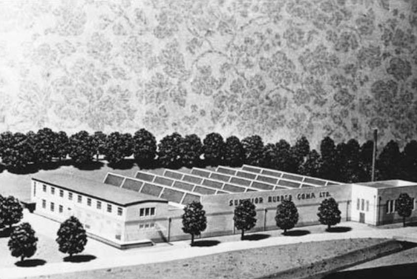 A model of the Superior Rubber Ltd. factory in Holyrood, which was torn down in 2015.