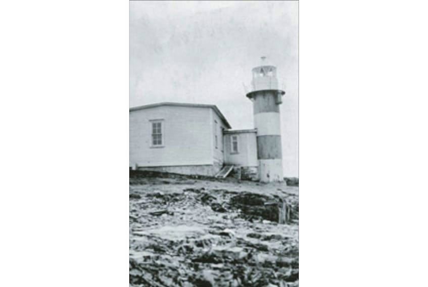 The Green Point Lighthouse at the tip of the Port de Grave Peninsula, as seen in 1922. — Courtesy Canadian Coast Guard