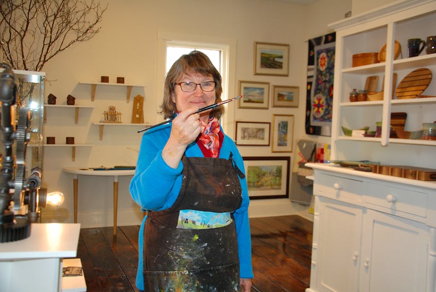 Artist Julia Purcell of Clyde River is excited with the new P.E.I. Centre for Craft in Charlottetown, which has been created to promote fine craft. Purcell, who plans to display and sell her oil and watercolour paintings there, also hopes to hold painting classes at the centre. JIM DAY/THE GUARDIAN