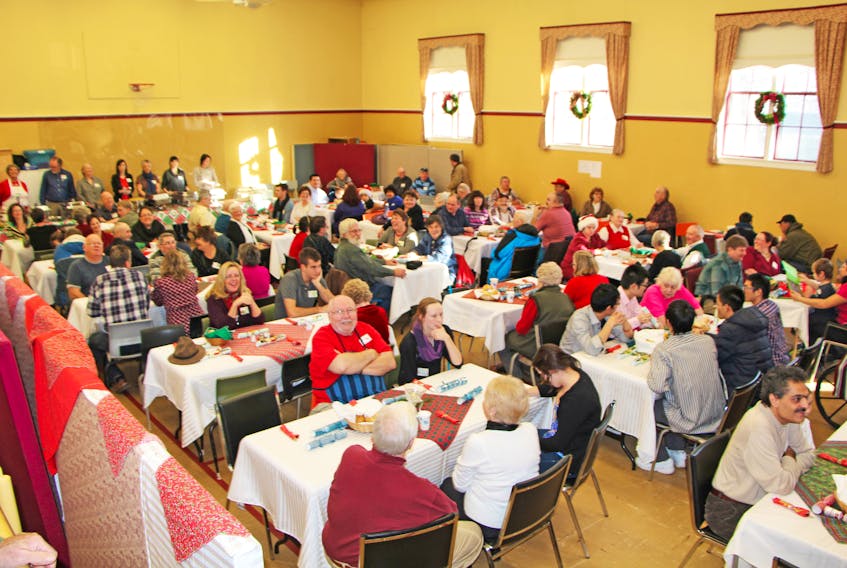 There is always a full house for the annual Christmas Day community dinner at St. James United Church in Antigonish. The celebration will mark its tenth anniversary Dec. 25. FILE