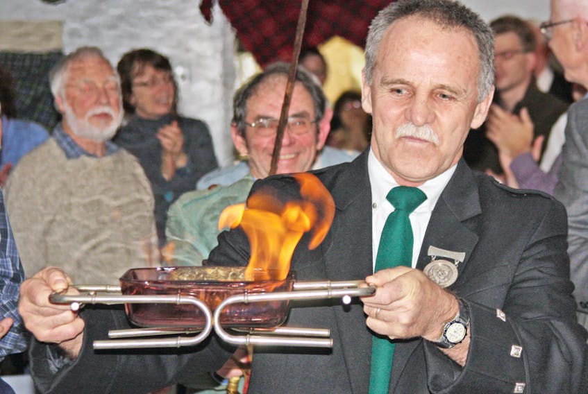 Antigonish Highland Society Chief of the Clans Robert Cochrane, once again, will carry the flaming haggis for the ceremony during Robbie Burns Night. FILE