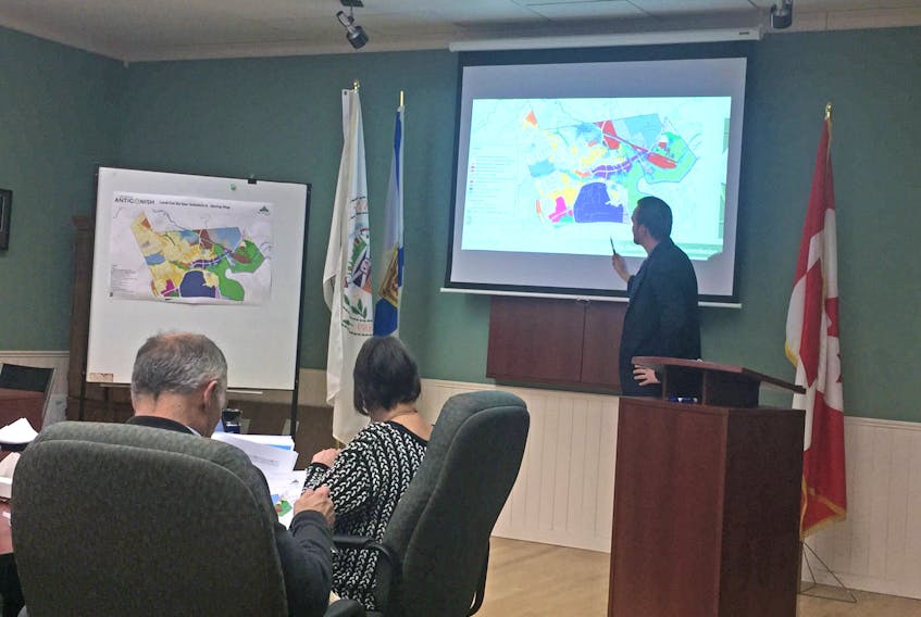 Paul Dec, senior planner with the Eastern District Planning Commission (EDPC), outlines the proposed Town of Antigonish municipal planning strategy and land-use bylaw during a Jan. 16 public hearing at Town Hall. Corey LeBlanc