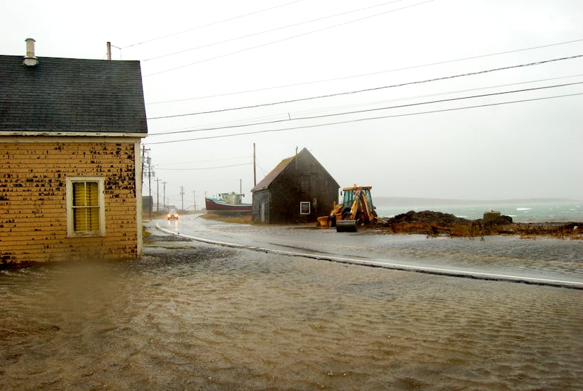 Flooding that occurred at the Yarmouth Bar in 2010, during high tide.
