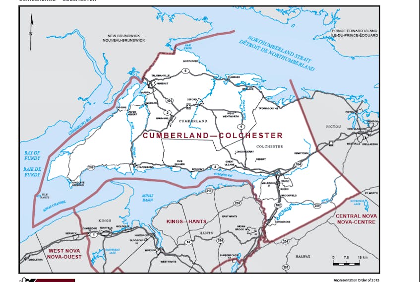 The federal riding of Cumberland-Colchester