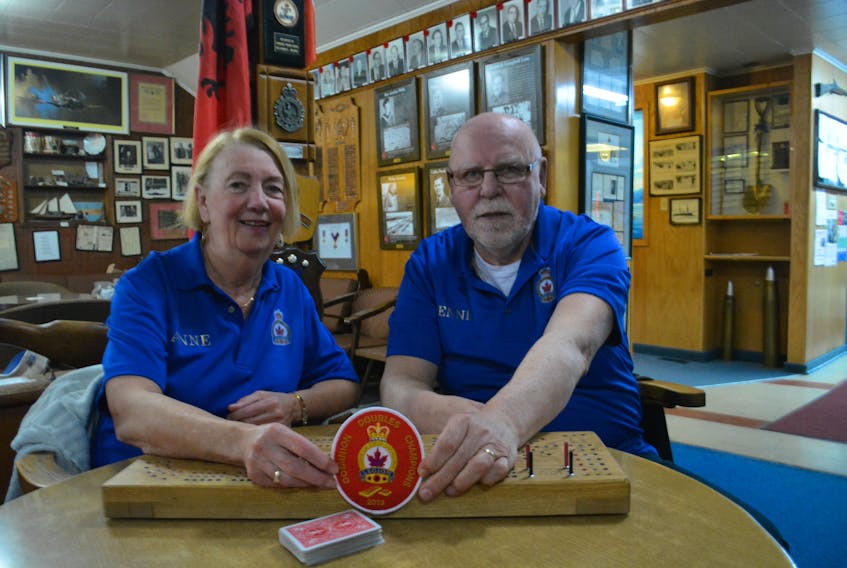 Anne Dubec and Dennis Fewer are Dominion Command cribbage doubles national champions after they won the tournament held at the Royal Canadian Legion Branch 480 in Ottawa.