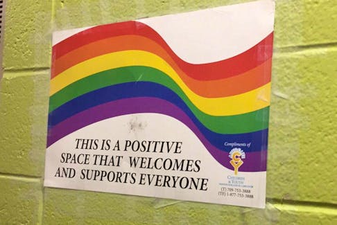 Posters promoting inclusivity in the Botwood Collegiate GSA (Gay-Straight Alliance) were reportedly torn down by other students last week.