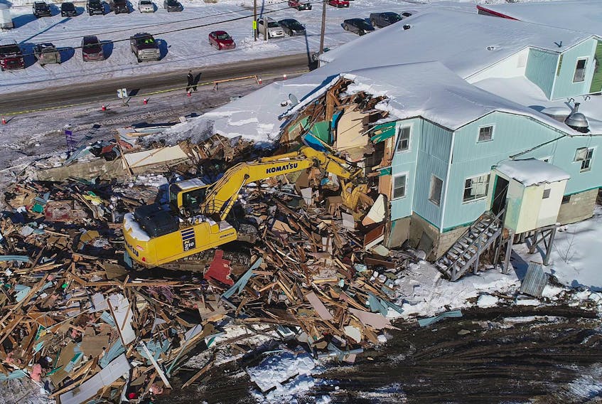 Drone enthusiast Geoffery Prouse captured this aerial shot the demolition.