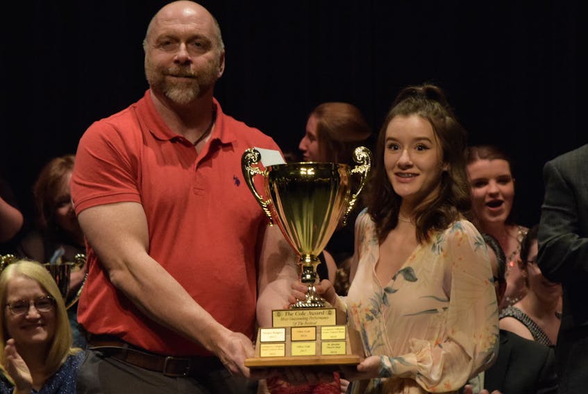 Dr. Jeff Cole presented Beth Lane with the Cole Award – for most outstanding performance of the festival – during the Central Newfoundland Kiwanis Music Festival’s awards ceremony on April 5.