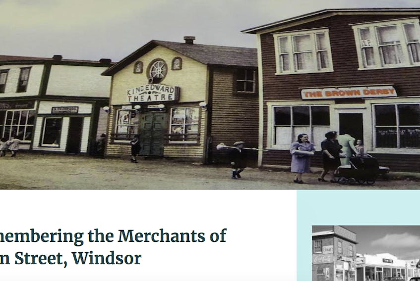 A screenshot from the new virtual exhibit “Remembering the Merchants of Main Street” created by Heritage NL and partnered with the Grand Falls-Windsor Heritage Society.