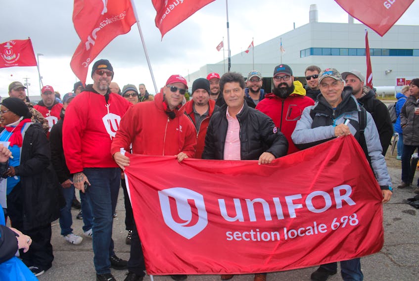After 92 weeks a picket line, locked-out employees of D-J Composites, supported by other members of Unifor, made a stand on Sept. 26 by barricading the entrance to the company’s building in Gander.