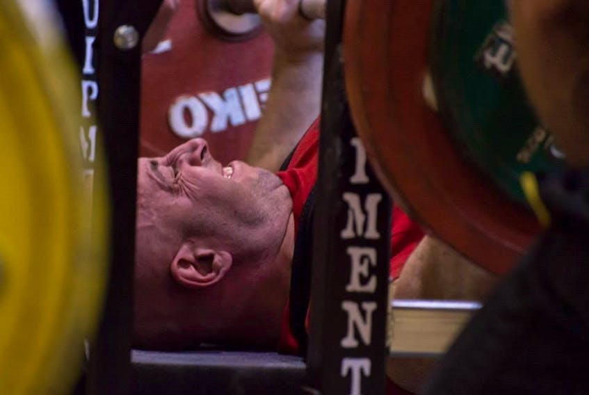 Rob Dyke presses during the NAPF Pan-American Bench Press Championship in Costa Rica Oct. 26.
