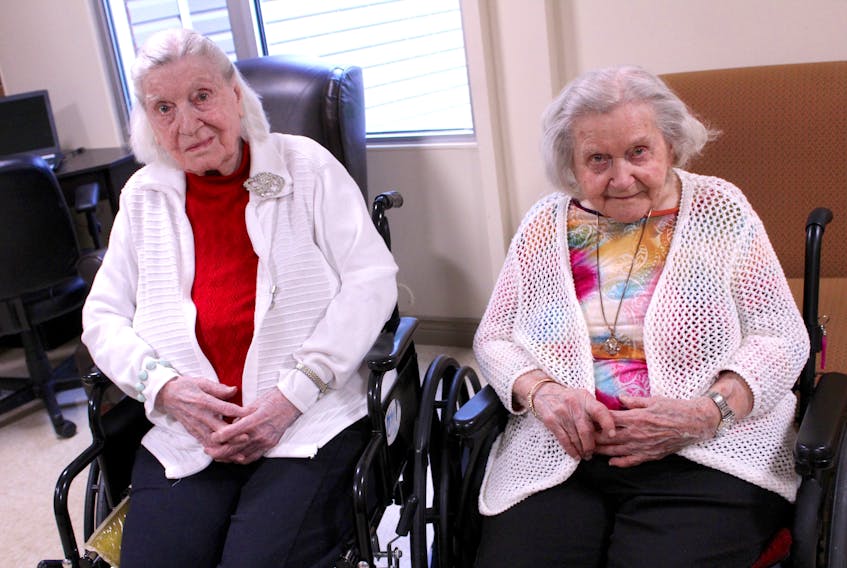 Centenarian sisters Julia Sigut, left, and Lillian Sigut are marking a milestone this weekend. Julia celebrated her 107th birthday in January, while Lillian's 104th birthday is on Sunday.