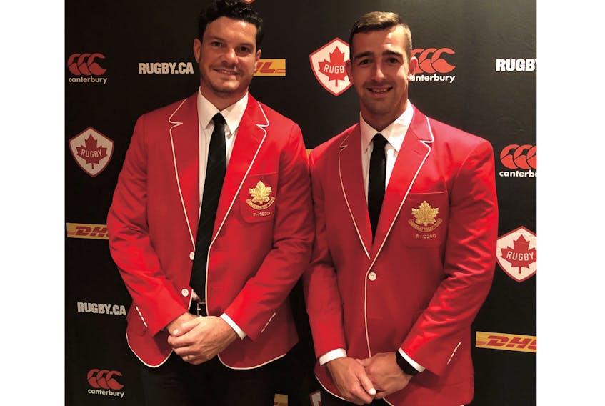 Newfoundlanders Ciaran Hearn (left) and Patrick Parfrey will be representing Canada in the 2019 Rugby World Cup beginning later this month in Japan. — Submitted