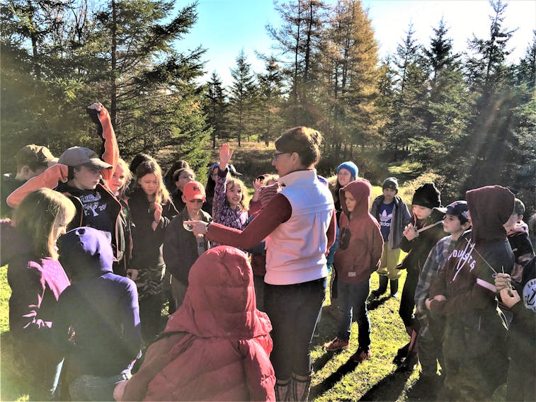 Perfect fall weather, curious young minds and teachers who care: my walk in the woods with this group of students from Musquodoboit Valley Education Centre was just what I needed. - Photo by passionate parent, Anne Warburton