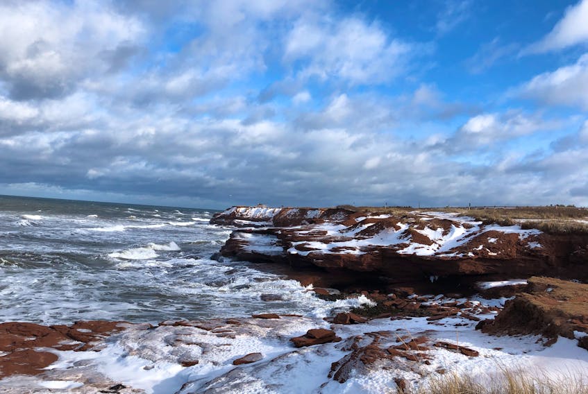 There are not many of us who haven't been to Cavendish Beach on Prince Edward Island.  While you might choose to go when it's a little bit warmer, I think you'll agree that the magnificent beach is every bit as beautiful in its coat of ice and snow.  Colleen Mullen braved the stinging wind to snap this off-season photo of the popular beach.