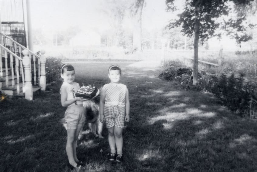 This photo was taken on Cindy Day's front lawn at the farm in Lancaster, Ont..  "I won’t tell you what year it was… but it was [my sister] Monique’s birthday – August the 8th," Cindy writes.