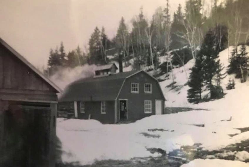 A walk down memory lane…to Eleanor and Bill Goggin’s sugar camp in Elgin New Brunswick.  Many families have fond memories of visiting the sugar bush in the 40’s and 50’s.  They closed for good in 1966.