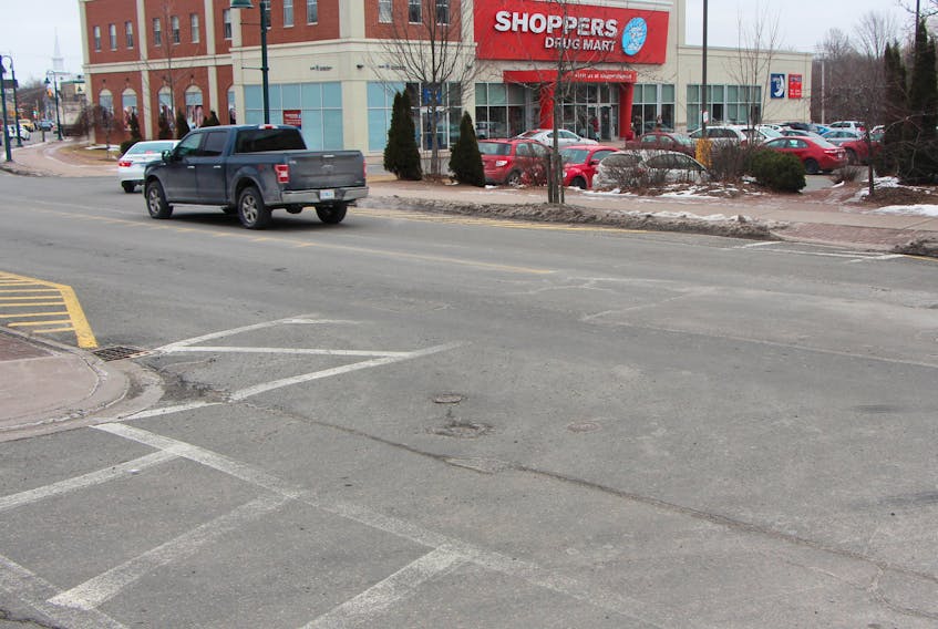 The crosswalk on Main Street near Acadia Street was signaled out by Antigonish RCMP community policing officer Cst. Morgan MacPherson as one where there are too many close calls.