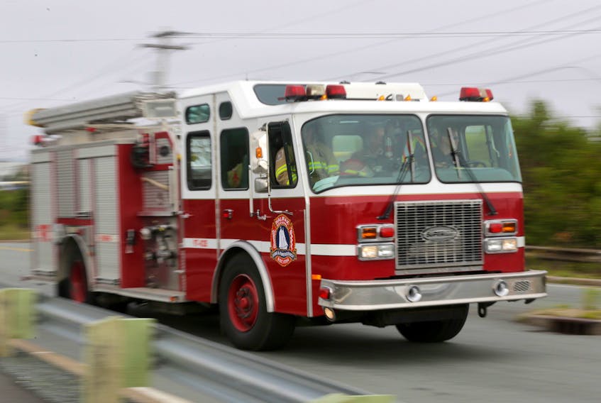 A Fire truck races to the scene of an emergency