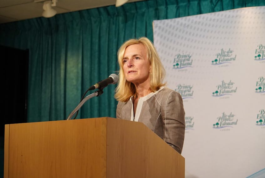 P.E.I.'s chief public health officer Dr. Heather Morrison provides an update on the coronavirus (COVID-19) situation during a March 20, 2020 news conference.