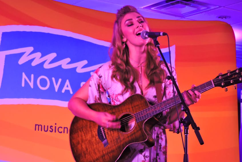 East Coast country singer-songwriter Makayla Lynn sings during the Music Nova Scotia Awards during Nova Scotia Music Week in Truro in 2018. This year, the event was scheduled to take place in Sydney in November, but has been cancelled due to health concerns created by the COVID-19 pandemic.