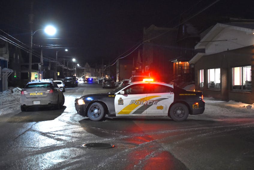 A Cape Breton Regional Police have a section of Townsend Street between MacKenzie and Inglis streets blocked off at this hour. About 10 police vehicles as well as the K-9 unit are currently on scene near civic address 280. Regional Police could not be reached for comment as of 6:15 p.m.