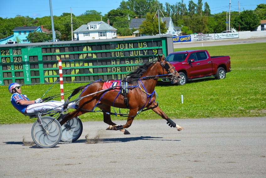 Jason Hughes drove Down On My Luck to a second-place finish in the first of two $5,000 Governor’s Plate eliminations at Red Shores at Summerside Raceway on Sunday afternoon. The five-year-old bay gelding has drawn the rail for Saturday’s 51st Governor’s Plate, presented by Township Chevrolet Buick GMC and Noonan Petroleum. The Governor’s Plate will go for a $25,000 purse.