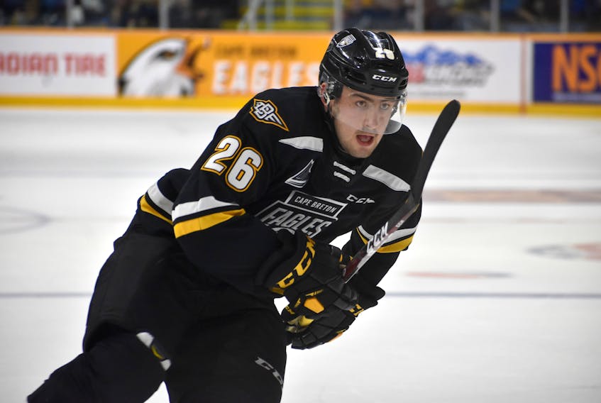 Cape Breton Eagles forward Egor Sokolov returned to the team after attending the Columbus Blue Jackets main camp last month. The Russian believes the experience of participating in an NHL camp will help him this season in Sydney. JEREMY FRASER/CAPE BRETON POST