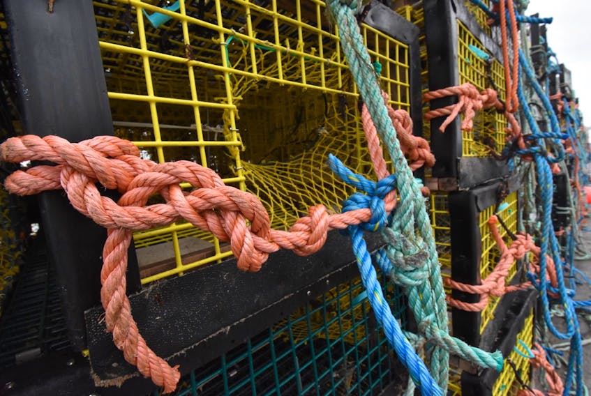 Lobster traps on a wharf. TINA COMEAU PHOTO