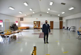 Paul Alan, manager of election operations & communications at Elections P.E.I., stands in the middle of the Charlottetown-Winsloe polling location at the Community Baptist Church on Sherwood Road. Advance voting in the byelection starts Saturday. The results of the election will determine whether or not P.E.I. remains in a minority government situation.