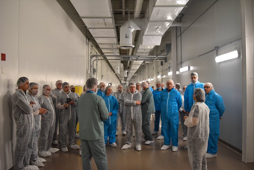 Anyone taking the tour of the Zenabis facility in Stellarton had to cover up. The facility on Acadia Avenue is 255,000 square feet and with only one-third of that currently in use, there is room to grow.