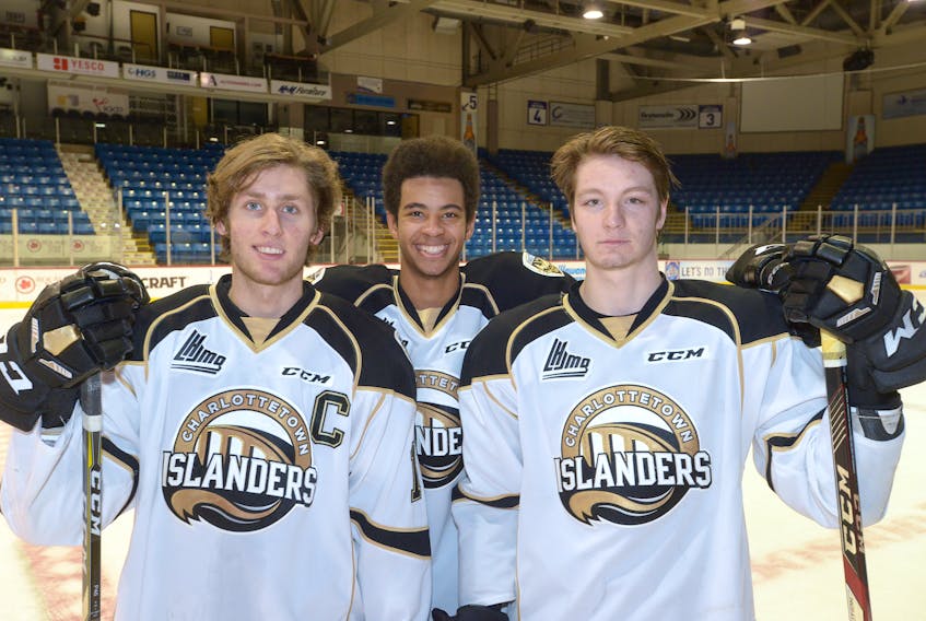 The Charlottetown Islanders all-time defence would include, from left, Guillaume Brisebois, Pierre-Olivier (P.O.) Joseph and Nicolas Meloche. The team was comprised by The Guardian's sports editor Jason Malloy based on players who wore the Islanders' uniform since the team was rebranded from the P.E.I. Rocket after the 2012-13 Quebec Major Junior Hockey League season.