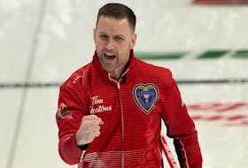 Brad Gushue made the big shots when he had to on Monday night in a 7-6, come-from-behind  win over Northern Ontario at the Brier.