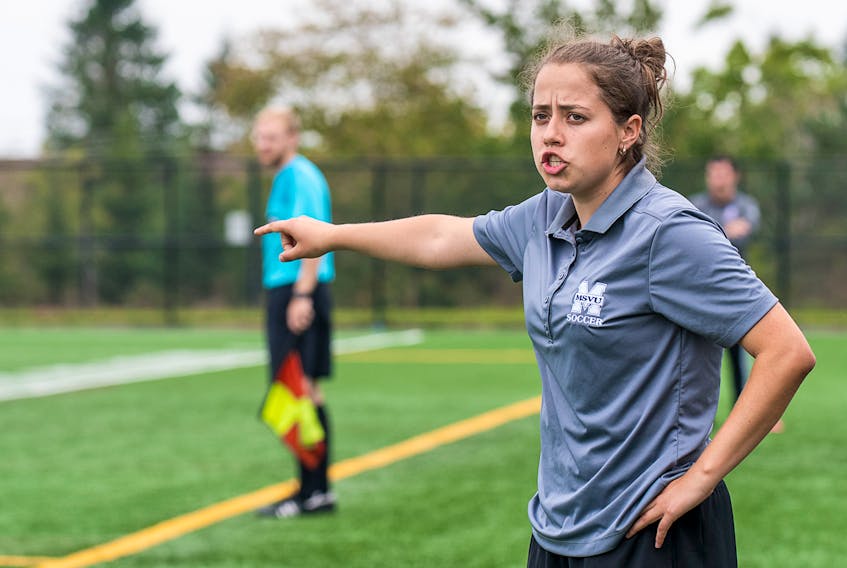 Mount Saint Vincent University women's soccer head coach Danielle Cyr has developed and is facilitating the Leadership Development Program in an effort to get more young women into college and elite level coaching. - Canadian Collegiate Athletic Association
