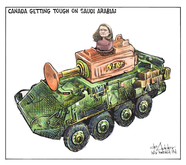 Michael de Adder's editorial cartoon for October 23, 2018.