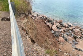 A section of Dingwall Road in Dingwall has been damaged by erosion. CONTRIBUTED