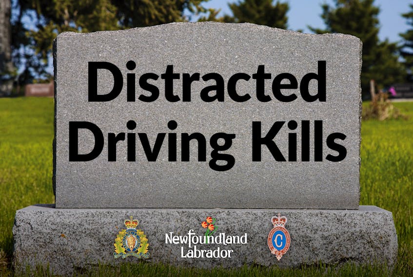 One of the social media messages the Newfoundland and Labrador government is distributing as part of a new campaign to combat distracted driving.