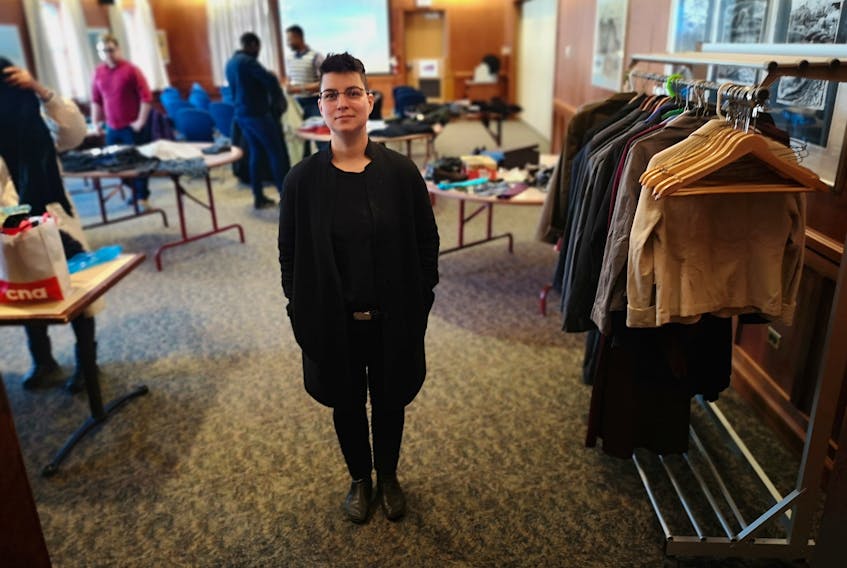 Max Liboiron is associate vice-president of Indigenous research at Memorial University. On Monday she held a workshop on how to dress for your profession, and had donations gathered for students to pick from. Andrew Waterman/The Telegram